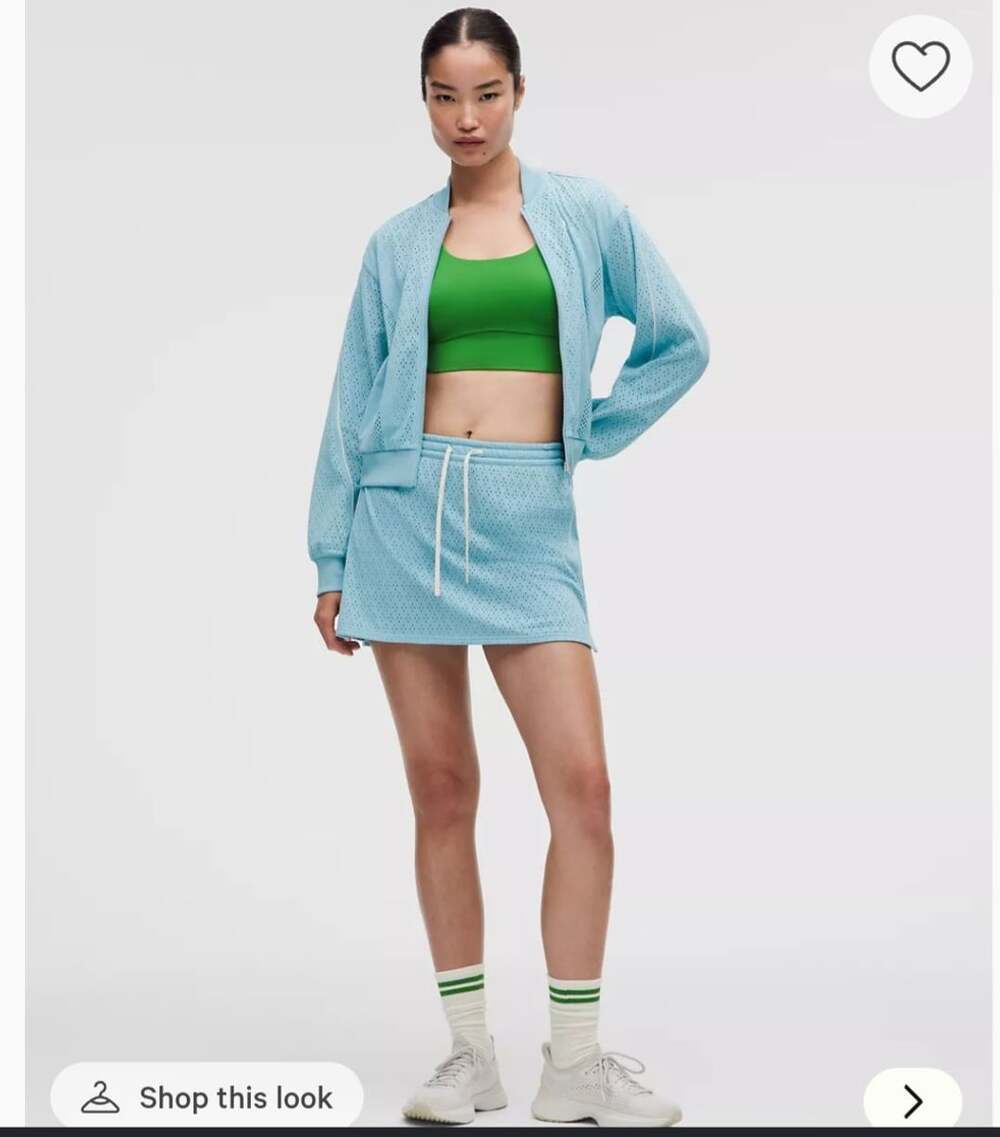 Ace Advantage High-Rise Knit Mesh Tennis Skirt XL Seafoam